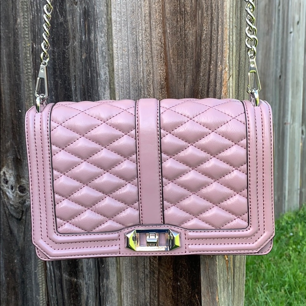 Rebecca Minkoff Love Quilted Crossbody Mauve
